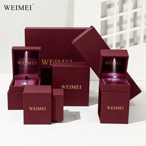 WEIMEI Wholesale Luxury Leatherette Paper Drawer <b>Jewelry</b> Box Custom LED <b>Jewelry</b> <b>Packaging</b> Boxes for For Ring Necklace Bracelet - Product Image 1