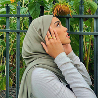 Hijab Premium, châles et écharpes chauds pour l'automne et l'hiver, en mousseline unie, long châle en mousseline, composition polyester polyamide mousseline