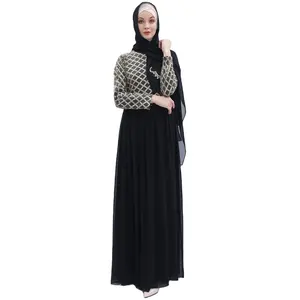 터키 국가 스타일 드레스, 긴 치마, 스팽글 메쉬 쉬폰 스커트 간단한 현대 이슬람 아랍어 스타일 캐주얼 드레스 9510
