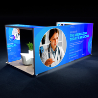 Stand d'exposition modulaire réutilisable 10 x 20 pieds avec boîte lumineuse pour salon professionnel ISC West