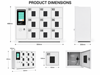 Station de recharge murale intelligente 2026 à 9 compartiments, casier électronique sans clé pour salle de sport et hall de bureau - OEM ODM