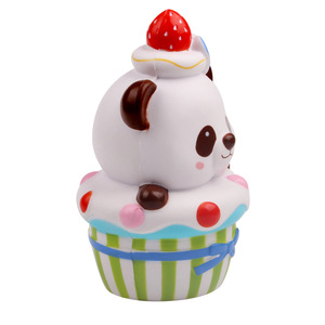 Cute <b>Panda</b> Cupcake Soft <b>Toy</b> Plastic Promotional Gift With Logo Printing - Product Image 2