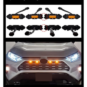 Toyota RAV4 Front Grille Amber <b>LED</b> <b>Lights</b> 4Pcs With <b>Wiring</b> Harness For Retrofit Upgrade - Product Image 2
