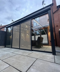 Véranda en <span class=keywords><strong>aluminium</strong></span> à toit en pente moderne, écologique, à drainage rapide, étanche et isolée, de luxe pour villa, maison, extérieur, Royaume-Uni - Product Image 3