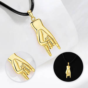 Changda S925 Mano <span class=keywords><strong>Cornuto</strong></span> Cornicello corne italienne poivre chanceux main Protection amulette bijoux italien main collier pour hommes - Product Image 4