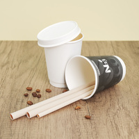 Tasses à café jetables à double paroi gobelet en papier imprimé personnalisé avec couvercle emballage écologique de boissons chaudes à emporter