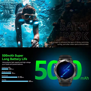 Dm56 Smartwatch GPS BT cuộc gọi vệ tinh vị trí 500mAh la bàn áp suất không khí Độ cao 50m không thấm nước 1.43 "AMOLED HD hiển thị đồng hồ - Product Image 6