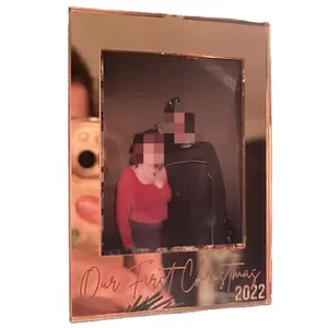 2024 Photo Keepsake Gift Custom laser engraved Acrylic Picture Frame Ornament for Christmas/Anniversary/Wedding gift