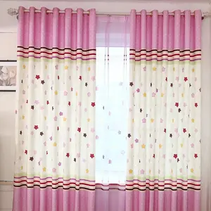 Cortinas de tecido coloridas personalizadas, cortina de quarto para meninas com preço no atacado