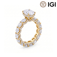 Bague de luxe RINNTIN LBR23 en or massif avec diamant de laboratoire certifié IGI taille ovale, sertie sur toute la surface, bijou étincelant pour femme