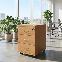 Gabinete de almacenamiento móvil moderno de 3 cajones para actividades de madera muebles de oficina para uso en dormitorio