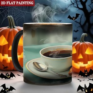 Matte Finish Frosted Black <b>Magic</b> <b>Cup</b> 11oz Ceramic Heat Activated Mug - Product Image 6