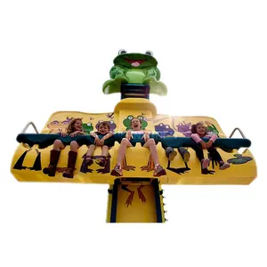 中国低价游乐园儿童游戏机青蛙漏斗骑行迷你空降青蛙跳跃游乐设施出售