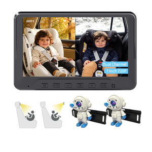 Moniteur de voiture à double écran 7 pouces 720P pour bébé et enfant, caméra de sécurité pour siège auto bébé, pour jumeaux, avec vision nocturne - Product Image 5