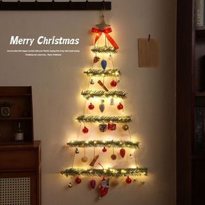 Hot Selling Home Living Room Hanging Wreath Christmas Rattan Decoration Pendant Ornaments Set Wall Christmas Tree <b>Garland</b> - Product Image 1