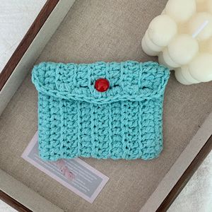 Cartera <span class=keywords><strong>de</strong></span> mano tejida a mano a rayas <span class=keywords><strong>de</strong></span> algodón puro, monedero <span class=keywords><strong>de</strong></span> <span class=keywords><strong>ganchillo</strong></span> multicolor con cierre <span class=keywords><strong>de</strong></span> botón, portátil <span class=keywords><strong>para</strong></span> uso diario - Product Image 2