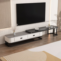 Meuble TV extensible en pierre frittée de luxe léger, style moderne et minimaliste, combinaison table basse et meuble TV pour salon, mobilier de maison