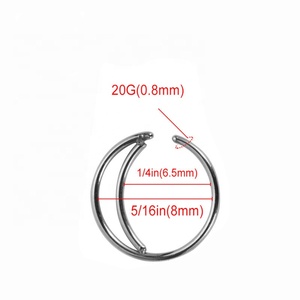 Surgical Steel Round Septum <strong>Rings</strong> Cartilage Earrings None Piercing Jewelry <strong>Small</strong> Nostril Clip On Moon <strong>Nose</strong> <strong>Ring</strong> - Product Image 4