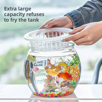 Petit aquarium rond en plastique PET transparent, durable et facile à nettoyer, pour la décoration du salon et du bureau à domicile