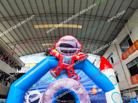 Nouvel espace de conception commerciale et videur de fusée avec des maisons de rebond de château de saut de cavalier de videur d'obstacle de glissière à vendre