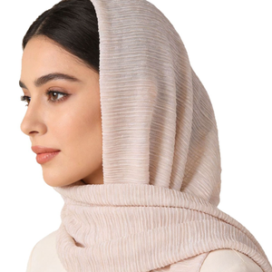 Hijab en mousseline de soie uni, long et léger, rose, foulard musulman pour femmes, à porter au quotidien - Product Image 4
