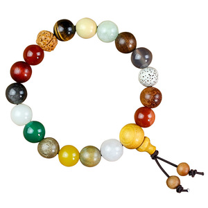 Eighteen Seed Multi Gem Bodhi <b>Bracelet</b> 18 Beads Unisex Religious Jewelry Hangzhou Crafted - Product Image 5