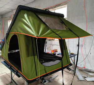 Tente de toit MTC en aluminium à coque dure 130-Tente de toit triangulaire en toile avec excellent support - Product Image 5