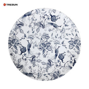 Estilo ocidental clássico retro floral osso china carregador estilo chinês azul e branco jantar prato para o casamento - Product Image 5