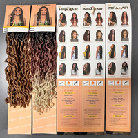 Meilleur Prix 18 Pouces GYPSY Locs Tresse Dreadlocks Faux Locs Crochet Twist Tresses Extension de Cheveux Couleur Naturelle pour les Femmes Noires