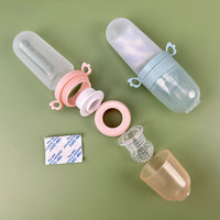 Yuye 2-in-1 BPA-vrije siliconen lepels voor baby's, fruitzakje, bijtring, knijpfles voor fruit voor baby's, peuters en kinderen