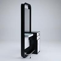 Ensemble de mobilier de salon de luxe : Poste de coiffure avec miroir LED et tiroirs, unité de coiffage spéciale pour salon de barbier