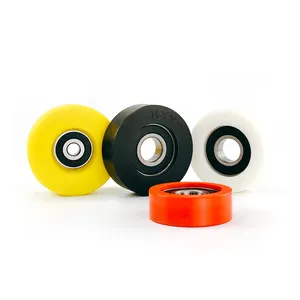 HXHV led inlineate 50mm 200mm nylon pulley roller wheels luggage rubber with bearings