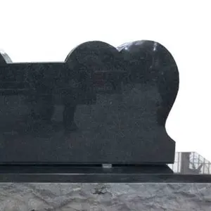 مزدوجة علامة مميزة تمثال من الجرانيت الأسود شكل قلب قبر تصاميم