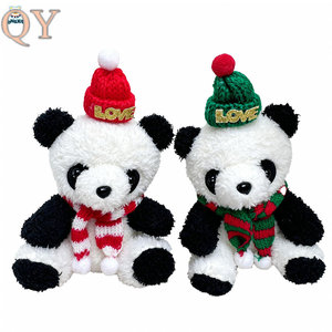 QY Custom OEM Christmas Plush Teddy <b>Bear</b> Keychain <b>Cute</b> Stuffed Doll with Scarf Bag Charm Promotional Gift Factory Wholesale - Product Image 3