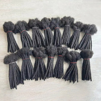 AHVAST Locks Cheveux Naturali Fatti a Mano, Extension Dreadlock in Capelli Umani da 0,6 cm, Extension per Capelli con Locks