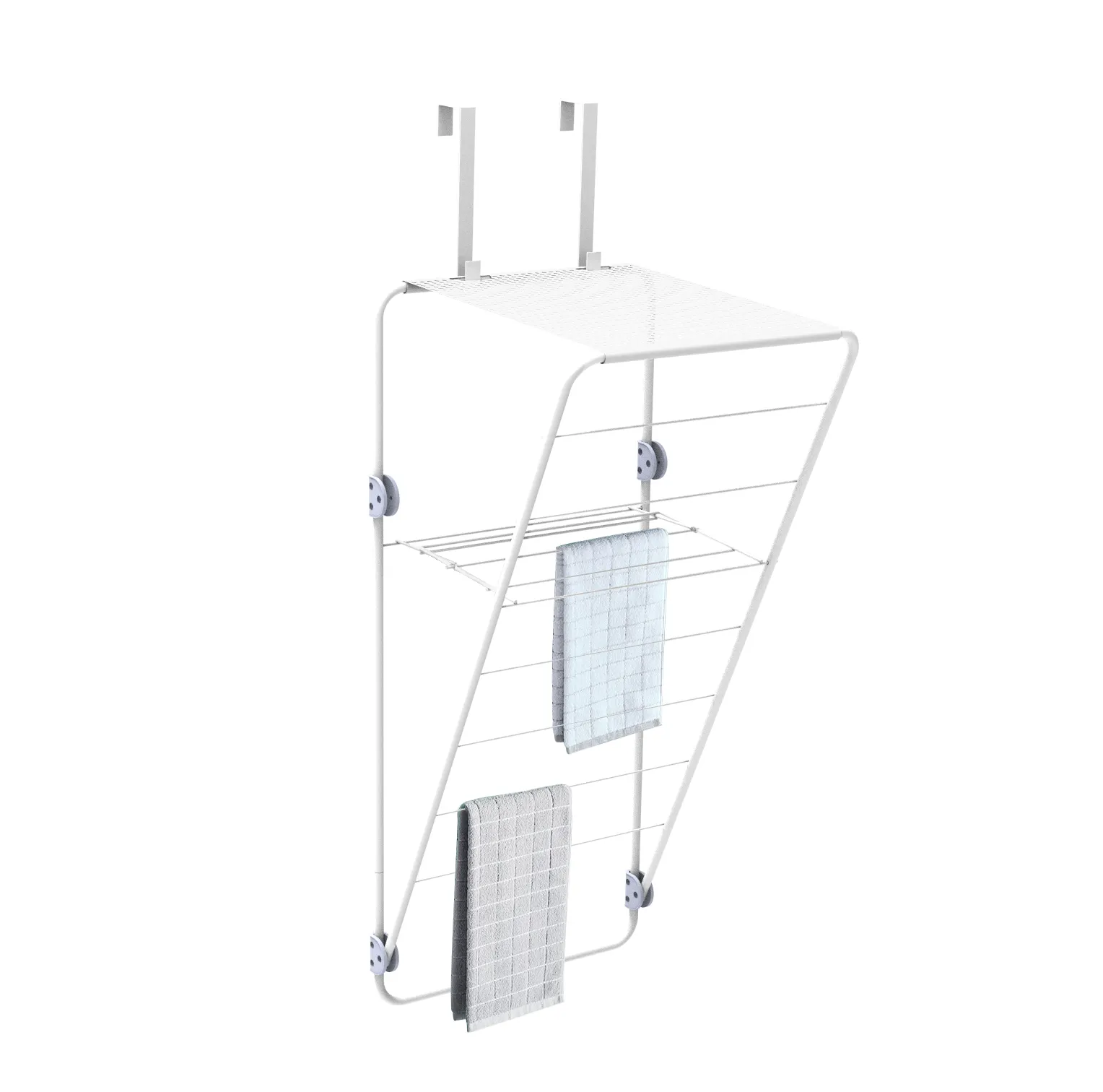 Brand New Dubbele Tier Airer Badkamer Kanteldeur Hanger Kapstok Voor Drogen Kleding