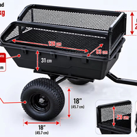 Remorque utilitaire polyvalente robuste de 3,85 x 5,35 pi avec benne basculante amovible pour jardin, VTT, pelouse et transport de marchandises agricoles