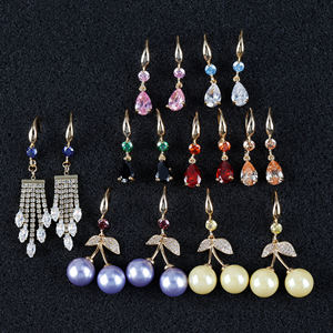 M926珠宝发现组件，18k镀金无镍Diy锆石耳环铜钩20个/批或10个/批 - Product Image 2