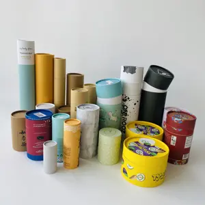 Tubo di vino della scatola d'imballaggio del cilindro dei cosmetici trasparenti del tè della candela della carta Kraft del cartone di Logo di progettazione su ordinazione