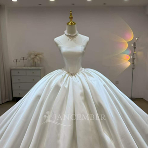 Lsjj157 Elegant Bohemian Bridal Ball Gown Strapless Structured Bodice Appliques Sweetheart Neckline Chapel Train <b>Wedding</b> Dress - Product Image 2