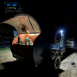 ONLYWE Petite <span class=keywords><strong>remorque</strong></span> de remorquage à l'arrière d'<span class=keywords><strong>un</strong></span> <span class=keywords><strong>camping</strong></span>-<span class=keywords><strong>car</strong></span> léger Offroad Teardrop Travel Trailer avec panneau solaire à vendre - Product Image 2