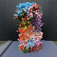 Mur de fleurs artificielles en soie, design moderne et coloré personnalisé pour la rentrée scolaire, Halloween, Nouvel An