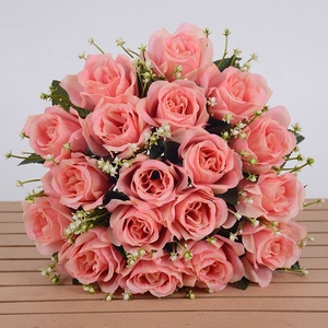 Fabricants gros soie artificielle 18 tête rose bouquet pour la célébration de la décoration du salon - Product Image 6