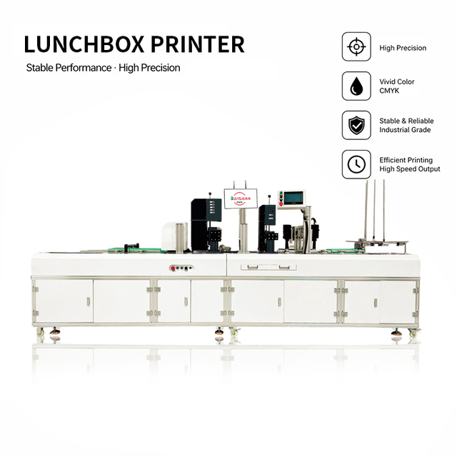 UV Inkjet Label Printer for Food Container Lids & Takeaway Trays Automatic High-Speed Custom Text/QR Code Printing Machine