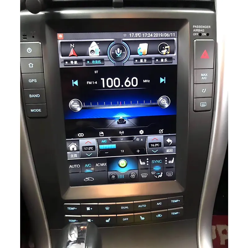 Navihua Hệ Thống Định Vị GPS Màn Hình Dọc Android 10.4 Inch Máy Phát DVD Xe Hơi Đài Phát Thanh Xe Hơi Cho Tesla Style Ford EDGE 2009-2014
