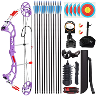 Ensemble d'arc à poulies STARCN Archery TH, force de traction de 23 à 47 livres, 70 % de let-off, poignée en aluminium, tir sur cible pour adolescents et débutants
