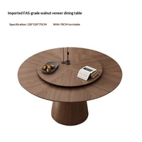 Nordischer Mid-Century Modern Minimalistischer Runder Holz-Esstisch mit Drehfunktion Massivholzplatte Hochwertiges Gefühl für Verschiedene Wohngrößen