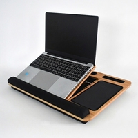 WDF nouveauté support d'ordinateur portable Portable support d'ordinateur portable en bambou avec coussin d'oreiller