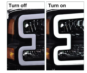 Faro Delantero Halógeno YuTai con Luz de Marcha Diurna <span class=keywords><strong>LED</strong></span> para F250 F350 Super Duty 2005 2006 2007 05 06 07 - Product Image 4