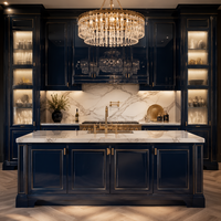 Meuble de cuisine moderne Aige personnalisé en contreplaqué écologique de qualité E0 avec design modulaire et finition laquée haute brillance
